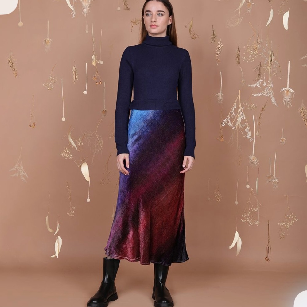 NWT Blank London Cadence Velour Ombre Ribbed Knit Midi Dress